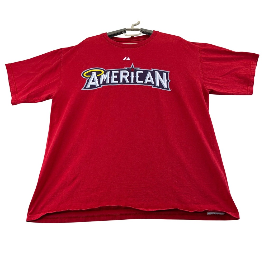 Majestic T-Shirt Mens XL Red Joe Mauer 7 2010 MLB All Star Game American League